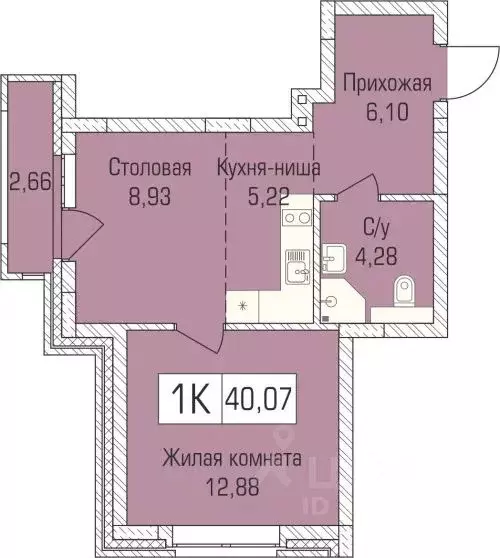 1-к кв. Новосибирская область, Новосибирск ул. Василия Клевцова, 3 ... - Фото 0