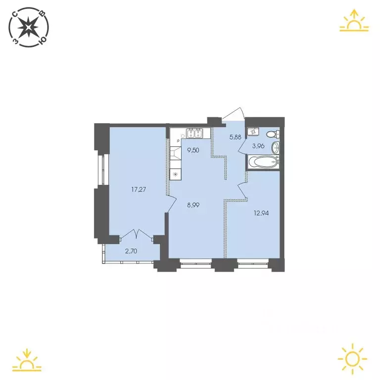 2-к кв. Иркутская область, Иркутск Энергетиков мкр,  (61.24 м) - Фото 0