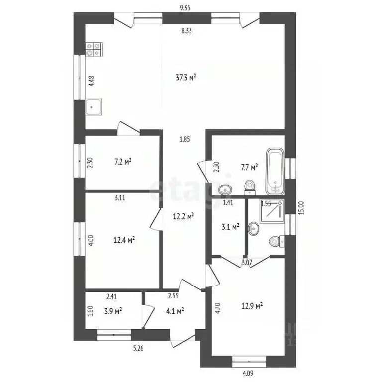 Дом в Тюменская область, Тюмень проезд Чемпионский (139 м) - Фото 1