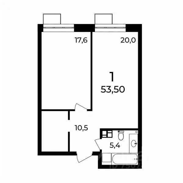 1-к кв. Нижегородская область, Нижний Новгород ул. Воровского, 8 (53.3 ... - Фото 1