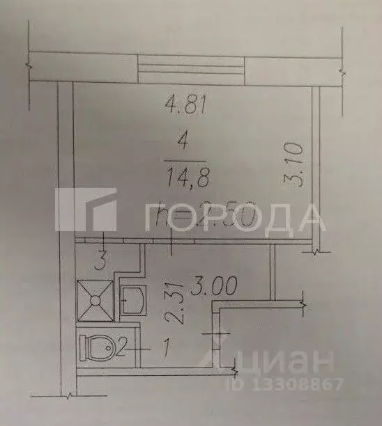 Студия Кемеровская область, Новокузнецк ул. Циолковского, 8 (22.1 м) - Фото 1