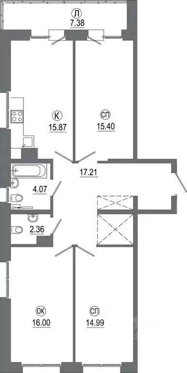 3-к кв. Иркутская область, Иркутск ул. Маврикия Слепнева, 6 (93.4 м) - Фото 1