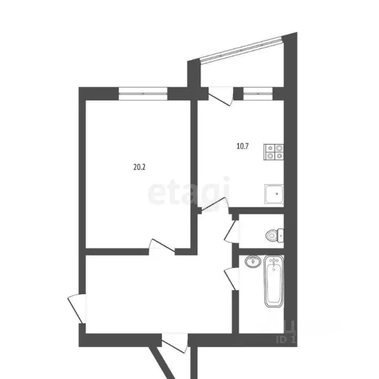 1-к кв. Белгородская область, Белгород ул. Есенина, 8а (51.8 м) - Фото 2
