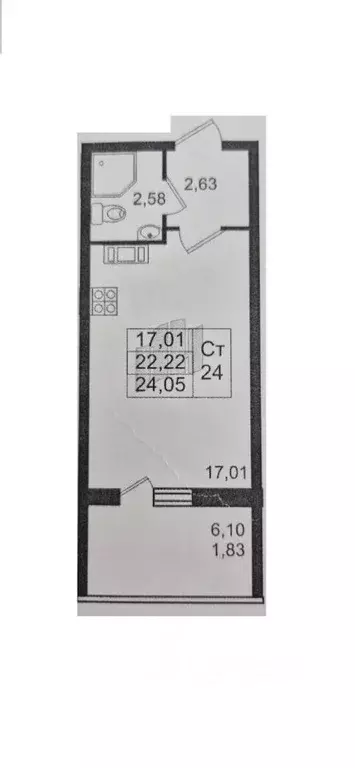 Студия Ленинградская область, Мурино Всеволожский район, просп. ... - Фото 2