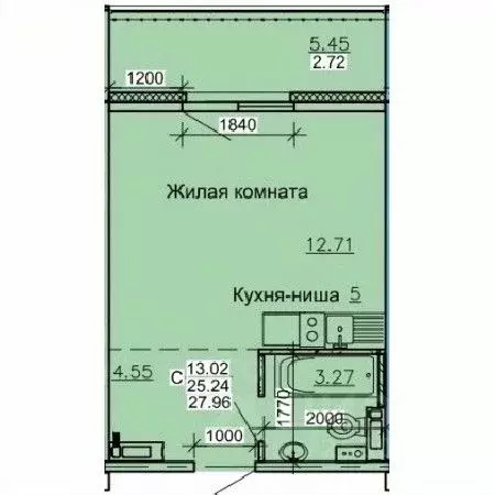 Студия Алтайский край, Барнаул ул. Союза Республик, 11Г (27.96 м) - Фото 0