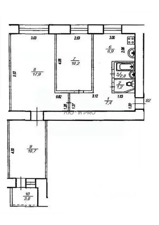 3-к кв. Башкортостан, Уфа ул. Менделеева, 207 (57.2 м) - Фото 2