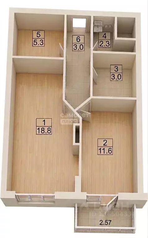 1-к кв. Ульяновская область, Ульяновск ул. Шолмова, 12А (46.2 м) - Фото 2