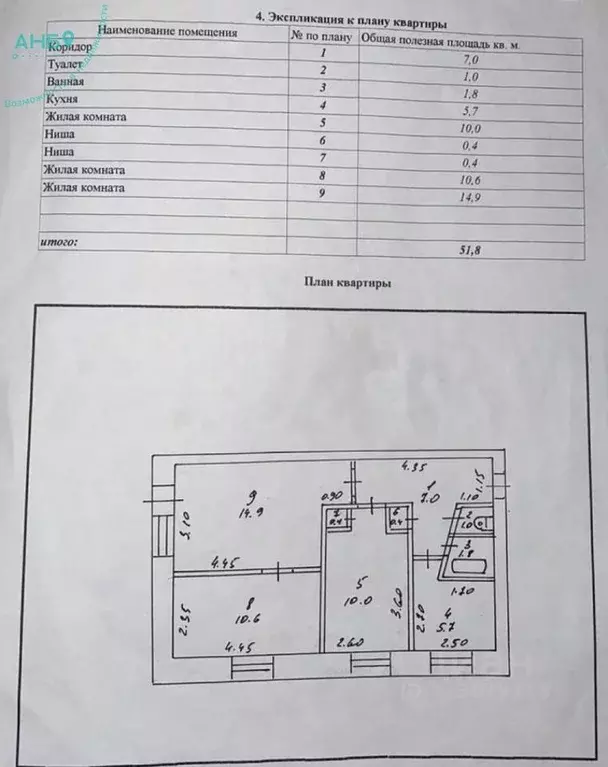 3-к кв. Новосибирская область, Карасук ул. Тургенева, 84 (52.0 м) - Фото 2