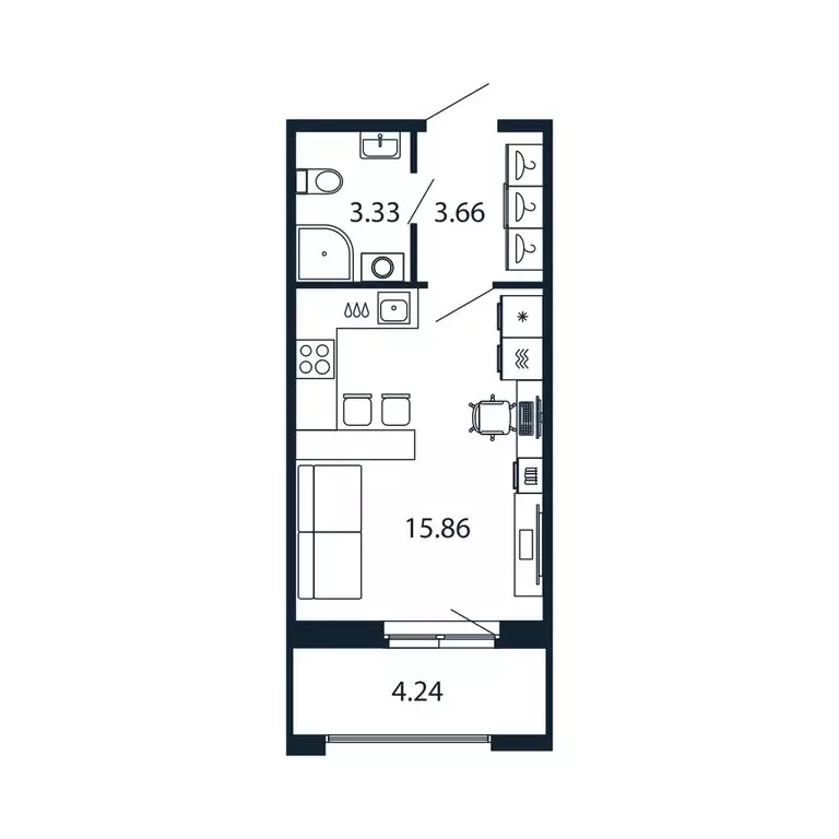 Квартира-студия: Новоселье, Центральная улица, 30к1 (22.6 м) - Фото 1