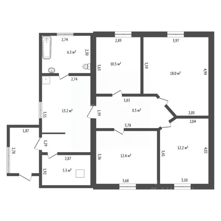 4-к кв. Амурская область, с. Ивановка ул. Строительная, 48 (86.4 м) - Фото 2