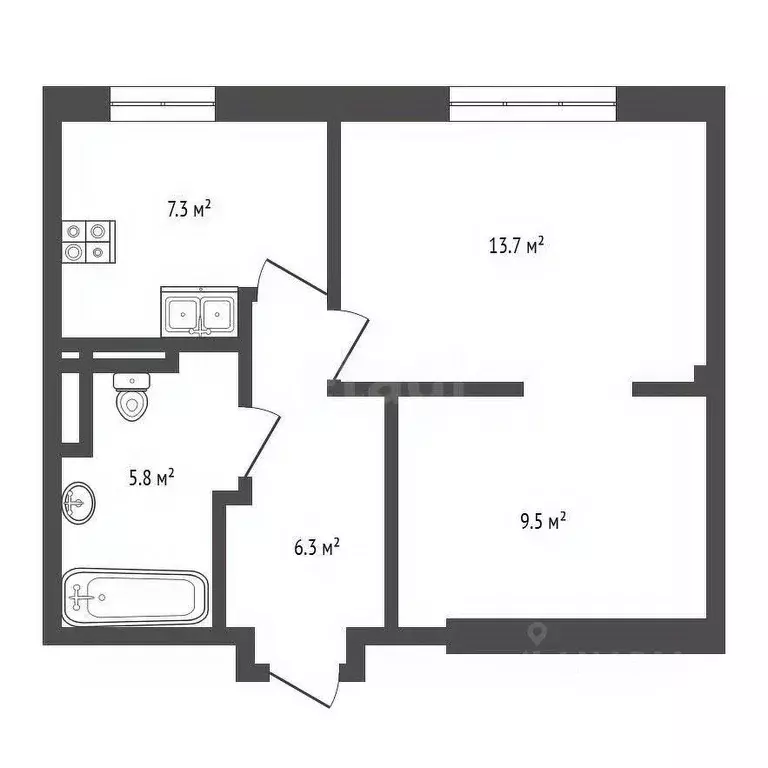 2-к кв. Москва Саринский проезд, 2 (42.5 м) - Фото 2
