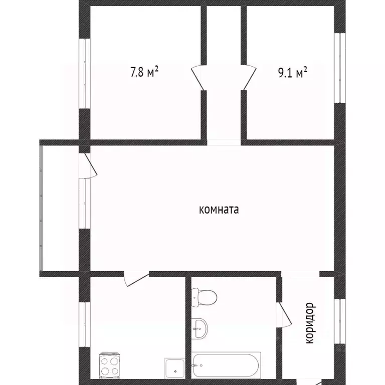 3-к кв. Кемеровская область, Кемерово Коммунистическая ул., 118 (55.1 ... - Фото 2