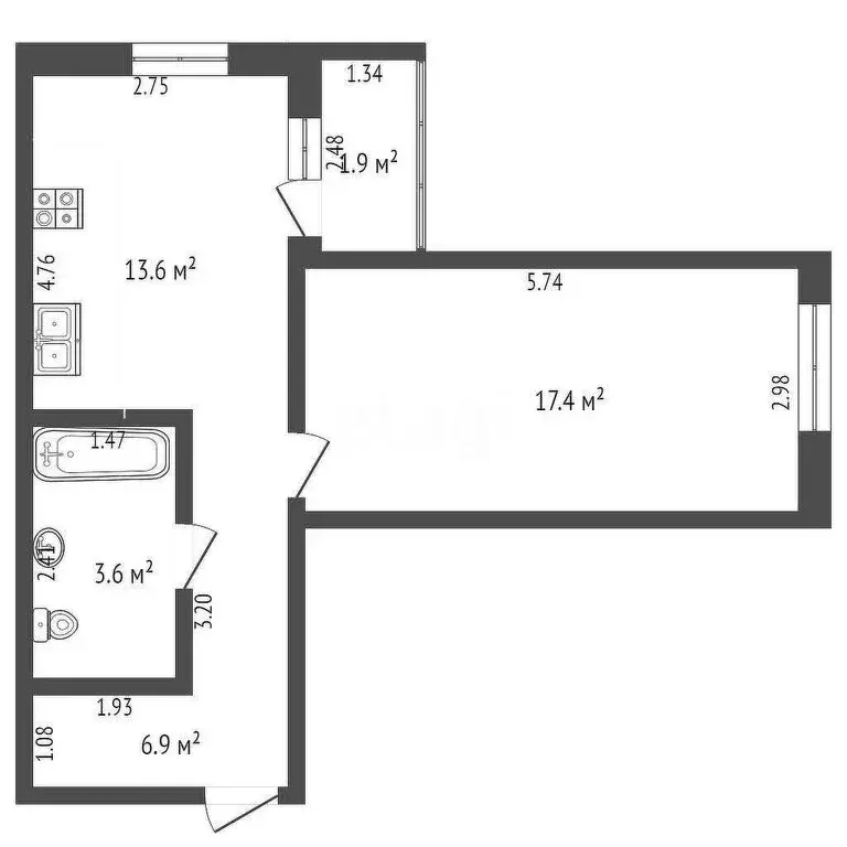1-комнатная квартира: Анапа, Парковая улица, 79к1 (44 м) - Фото 1