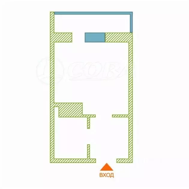 Студия Тюменская область, Тюмень ул. Верхнетарманская, 3 (23.0 м) - Фото 1