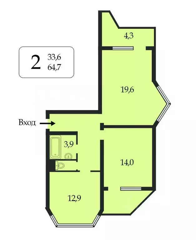 2-к кв. Москва Береговой проезд, 7 (60.0 м) - Фото 2