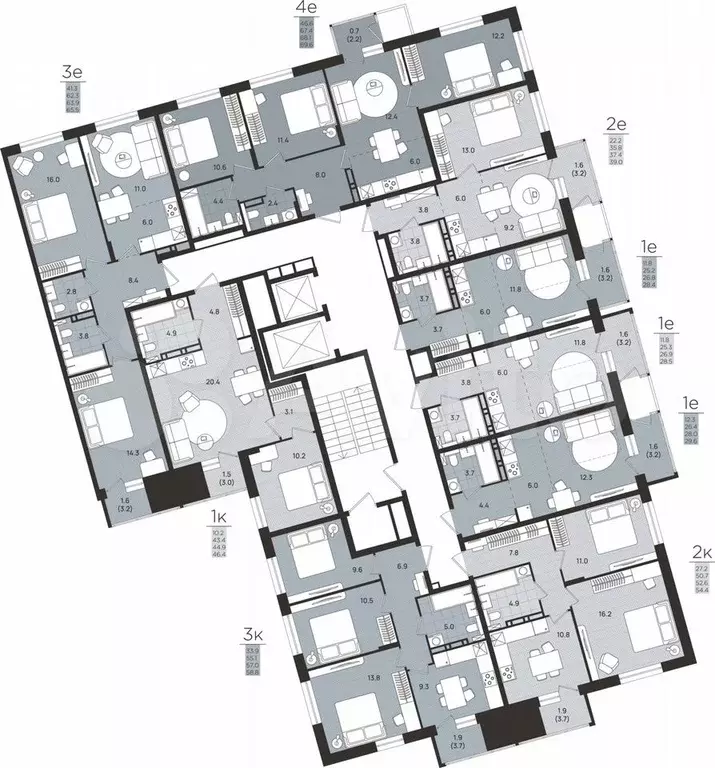 3-к. квартира, 63,9 м, 6/8 эт. - Фото 1