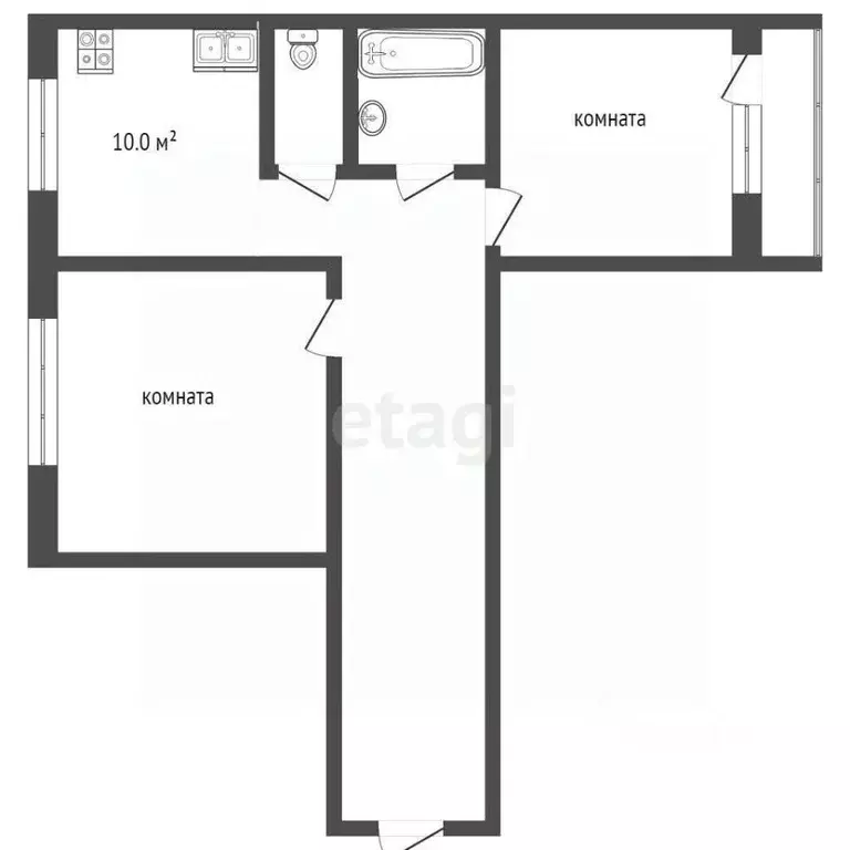 2-к кв. Ямало-Ненецкий АО, Ноябрьск ул. 8 Марта, 11 (51.3 м) - Фото 1