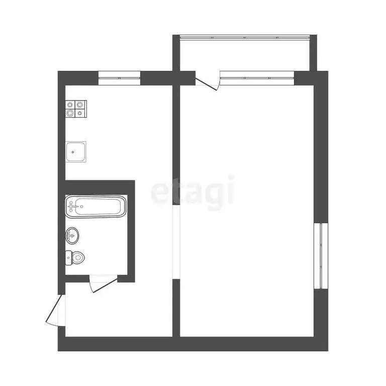 1-комнатная квартира: Самара, проспект Кирова, 218 (30.3 м) - Фото 0