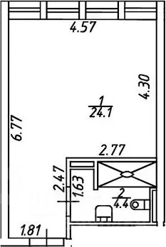Студия Санкт-Петербург просп. Энергетиков, 2к2 (28.5 м) - Фото 2
