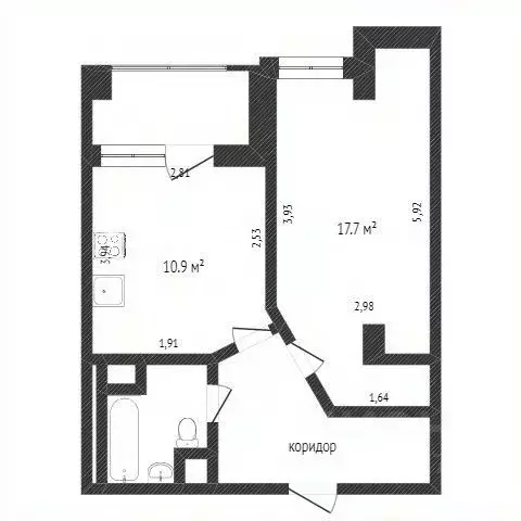 1-к кв. Белгородская область, Белгород Народный бул., 3а (42.0 м) - Фото 2