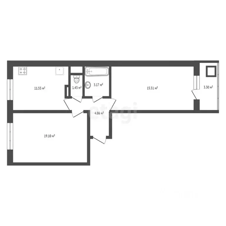 2-к кв. Мордовия, Саранск ул. Тани Бибиной, 7 (56.0 м) - Фото 1