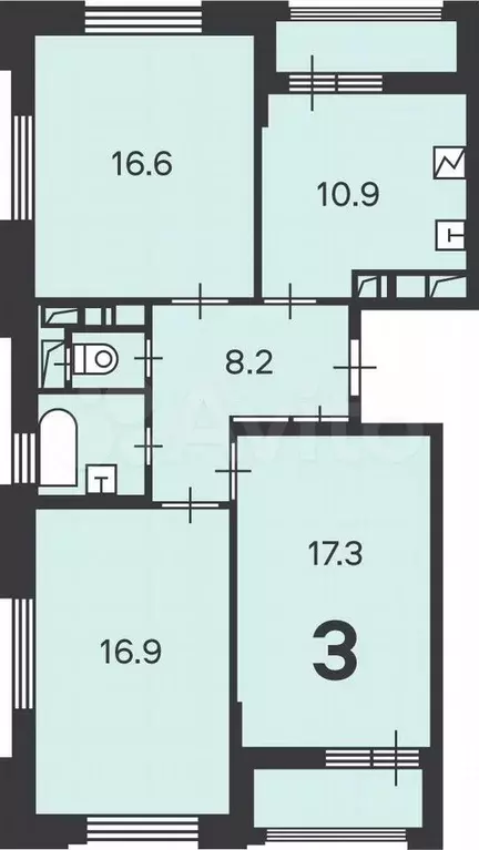 Аукцион: 3-к. квартира, 74,2 м, 24/24 эт. - Фото 1