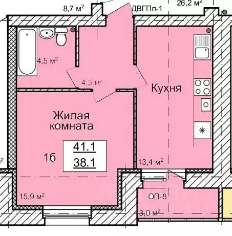 1-к кв. Тамбовская область, Тамбов городской округ, с. Бокино пер. ... - Фото 2