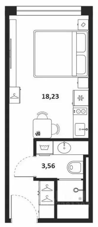 Студия Санкт-Петербург Коломяжский просп., 19 (21.8 м) - Фото 2