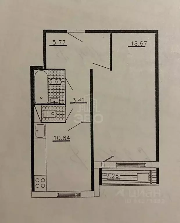 1-к кв. Санкт-Петербург аллея Поликарпова, 10К1 (43.2 м) - Фото 2