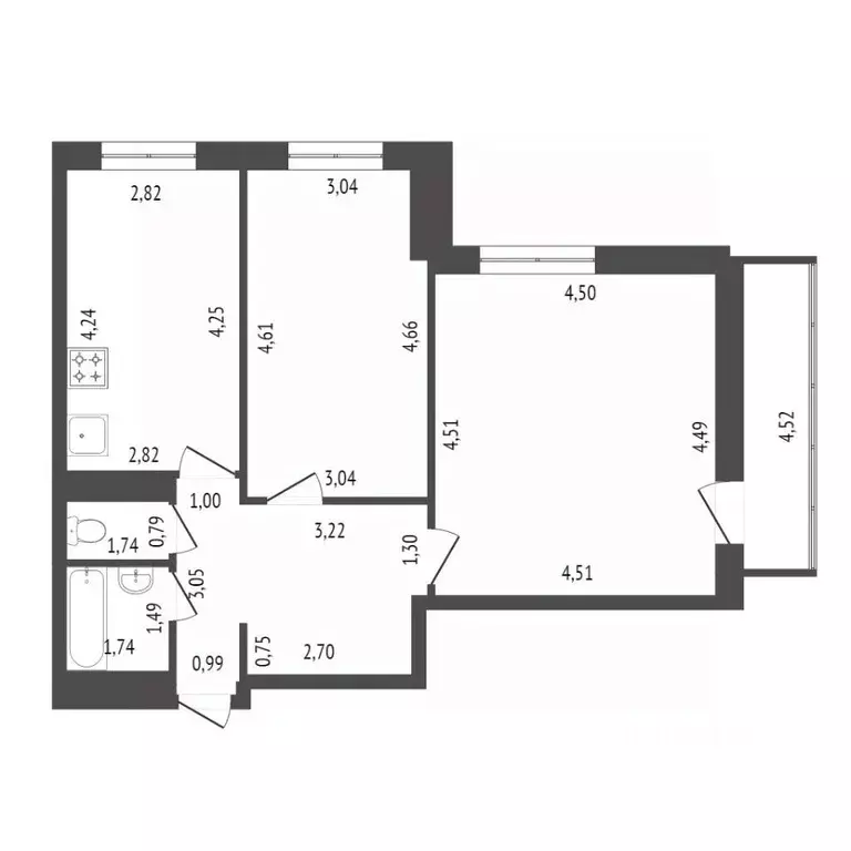 2-к кв. Красноярский край, Красноярск ул. Академика Вавилова, 37Г ... - Фото 1