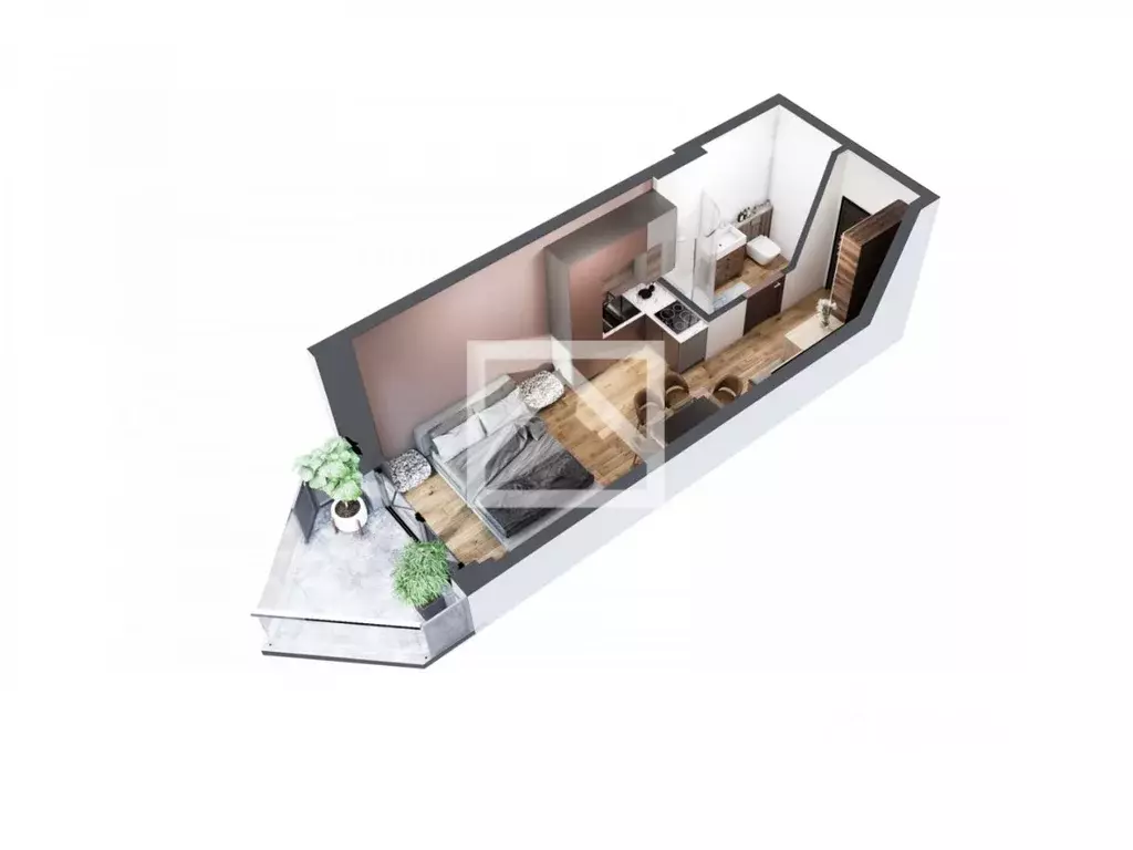 Студия Крым, Ялта ул. Дражинского, 48 (27.2 м) - Фото 2