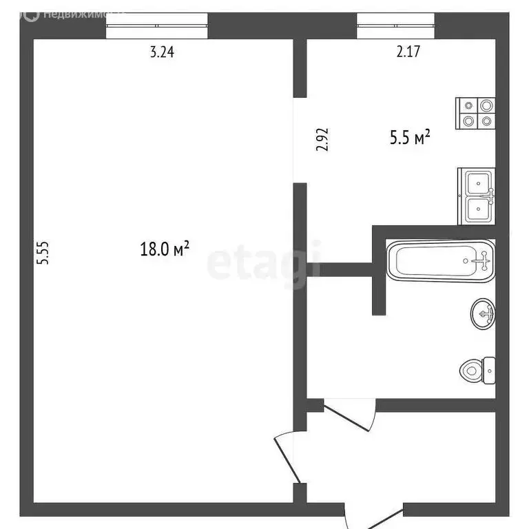 Квартира-студия: Рыбинск, улица Вихарева, 16 (29 м) - Фото 0