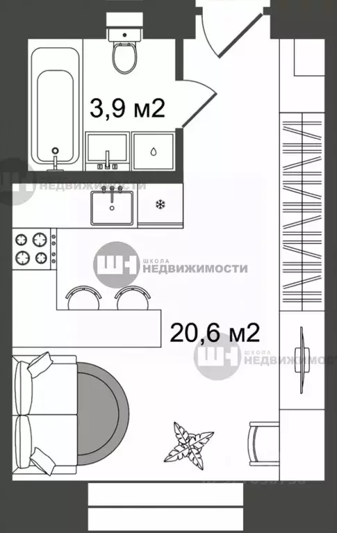Студия Санкт-Петербург Челябинская ул., 37 (24.5 м) - Фото 2