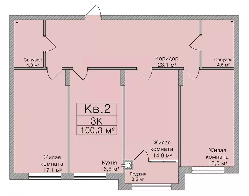 3-к кв. Рязанская область, Рязань ул. Радищева, 41к1 (100.3 м) - Фото 0