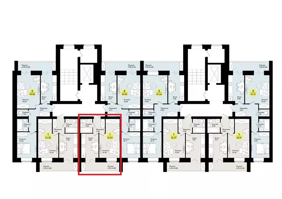 1-комнатная квартира: Йошкар-Ола, улица Мира, 8 (33.83 м) - Фото 2