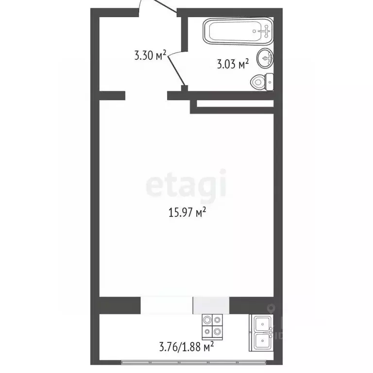 Студия Оренбургская область, Оренбург Кушкуль мкр, ул. Тепличная, 19В ... - Фото 2