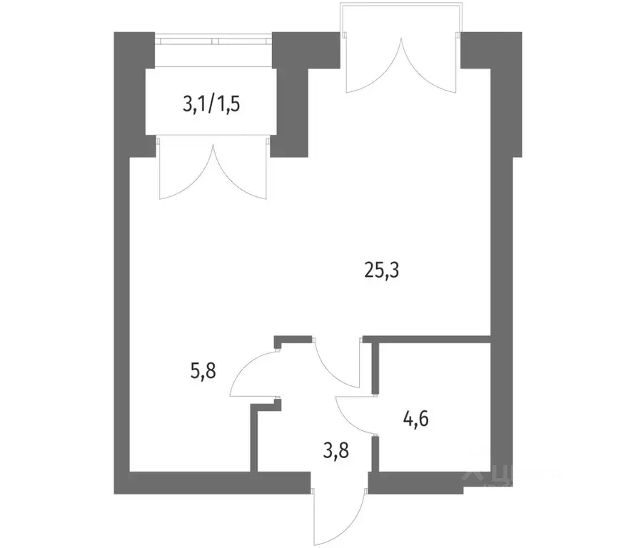 1-к кв. Санкт-Петербург ул. Академика Константинова, 1к1 (41.1 м) - Фото 0