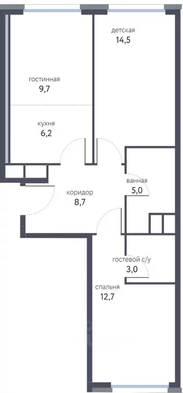 3-к кв. Москва Сиреневый парк жилой комплекс (59.1 м) - Фото 0