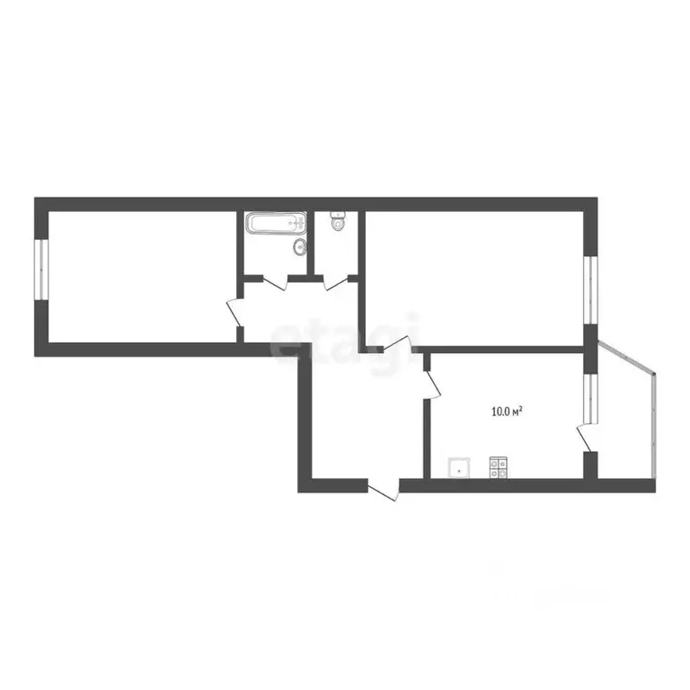 2-к кв. Ханты-Мансийский АО, Сургут ул. Мелик-Карамова, 24 (53.6 м) - Фото 1