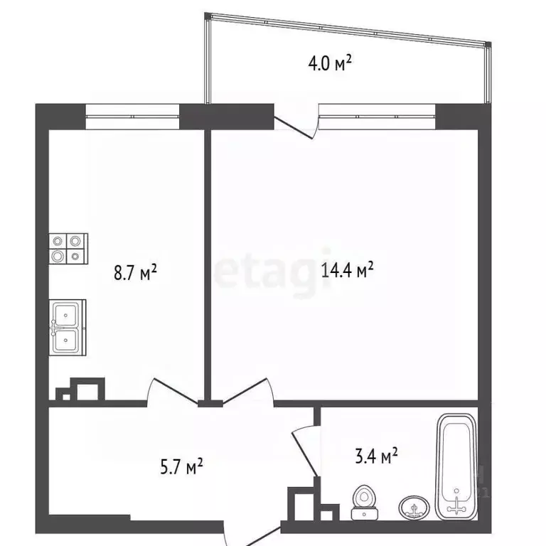 1-к кв. Удмуртия, Ижевск ул. Героя России Ильфата Закирова, 13 (35.0 ... - Фото 2