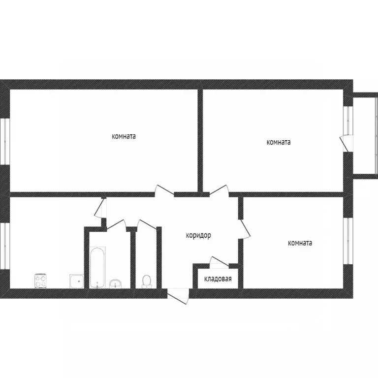 3-к кв. Тюменская область, Тобольск 8-й мкр, 20 (61.1 м) - Фото 2