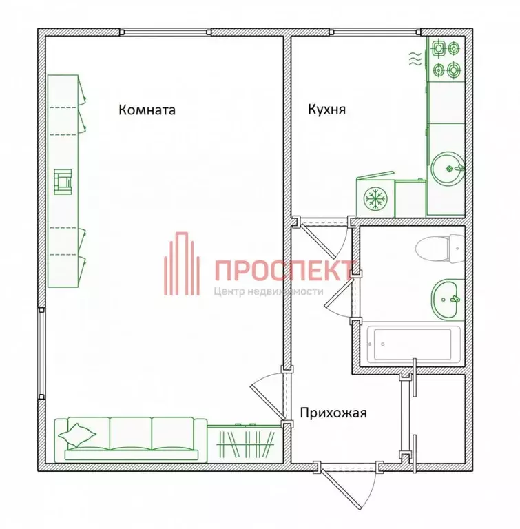 1-к кв. Пензенская область, Пенза просп. Строителей, 78 (34.7 м) - Фото 1