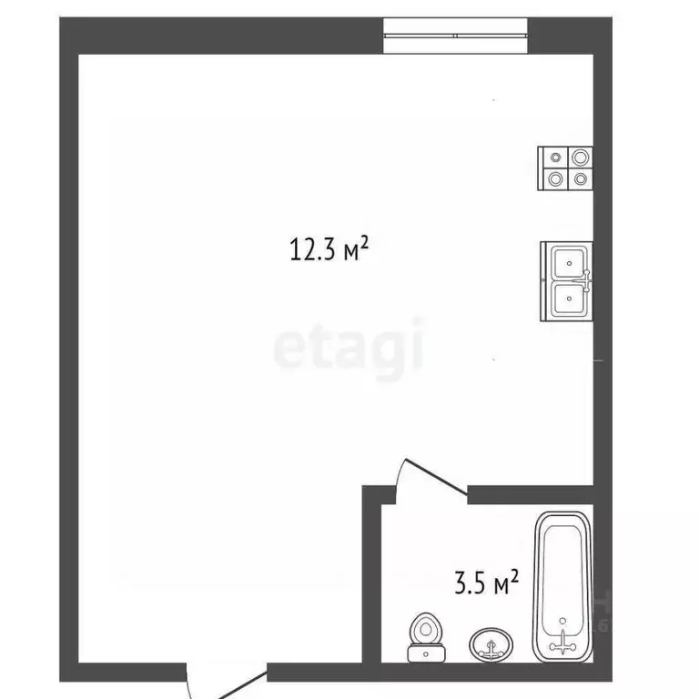 Студия Краснодарский край, Анапа ул. Кати Соловьяновой, 84 (15.8 м) - Фото 2