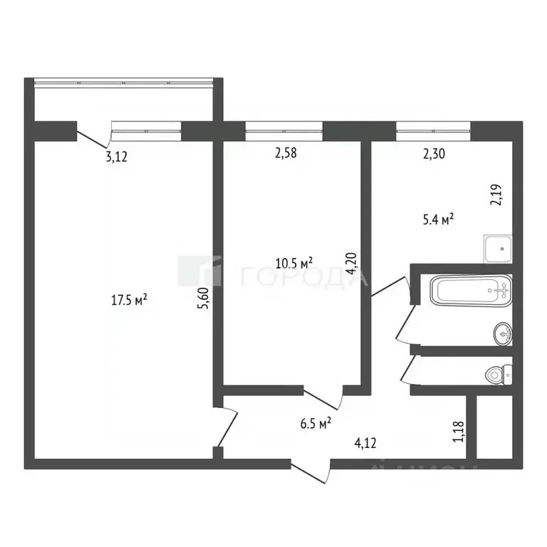 2-к кв. Алтайский край, Барнаул просп. Строителей, 35 (45.3 м) - Фото 2