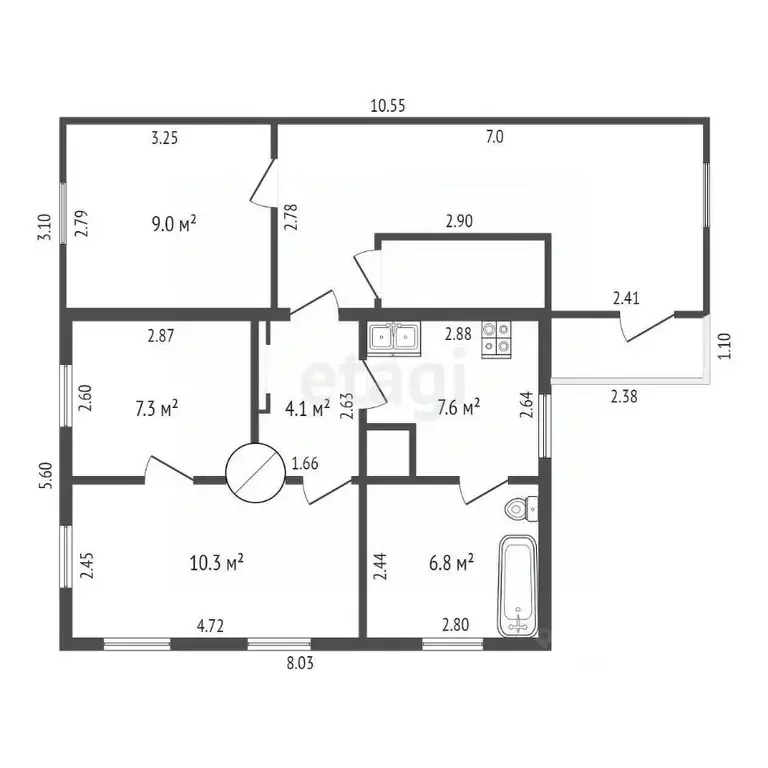 Дом в Ханты-Мансийский АО, Ханты-Мансийск Пролетарская ул., 24 (36 м) - Фото 1