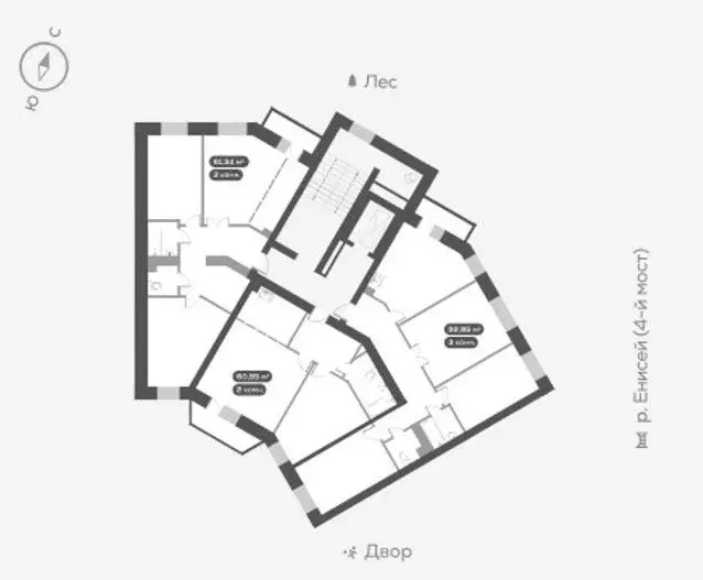 2-к кв. Красноярский край, Красноярск Академгородок мкр, 7 (61.2 м) - Фото 1