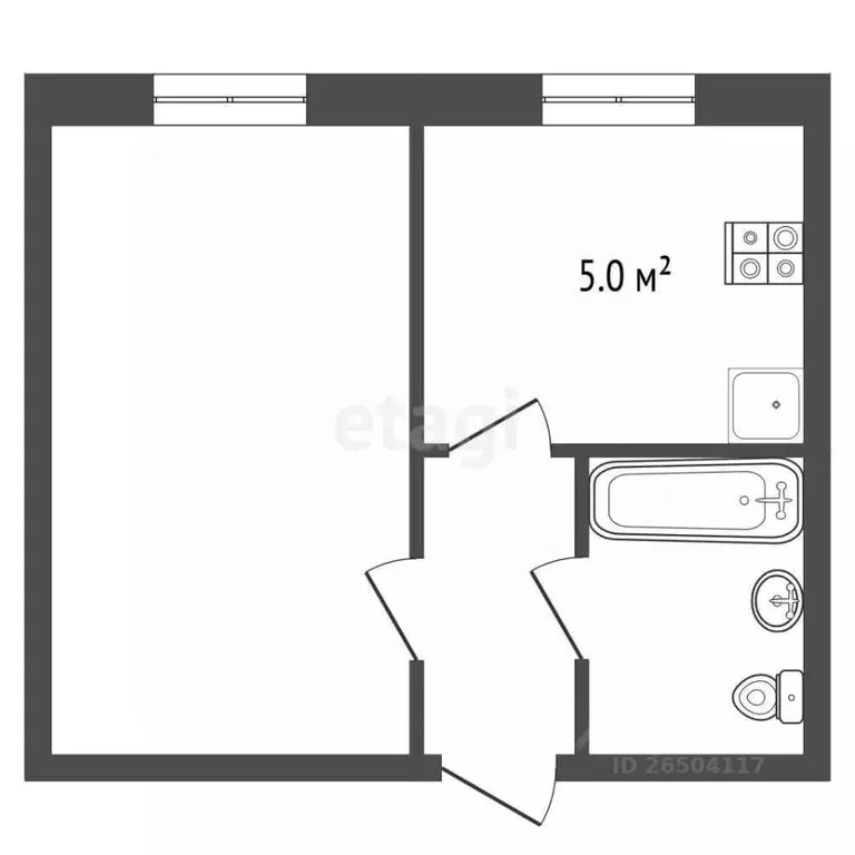 1-к кв. Севастополь ул. Каманина, 31 (28.4 м) - Фото 1