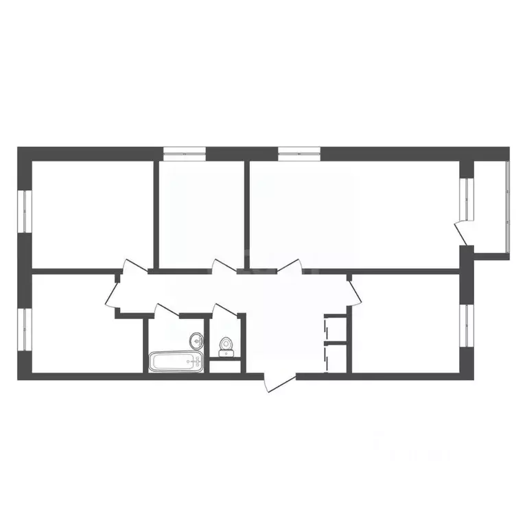 4-к кв. Амурская область, Благовещенск ул. Пушкина, 43 (69.7 м) - Фото 2