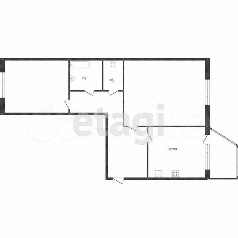 2-к. квартира, 52,1 м, 5/5 эт. - Фото 0