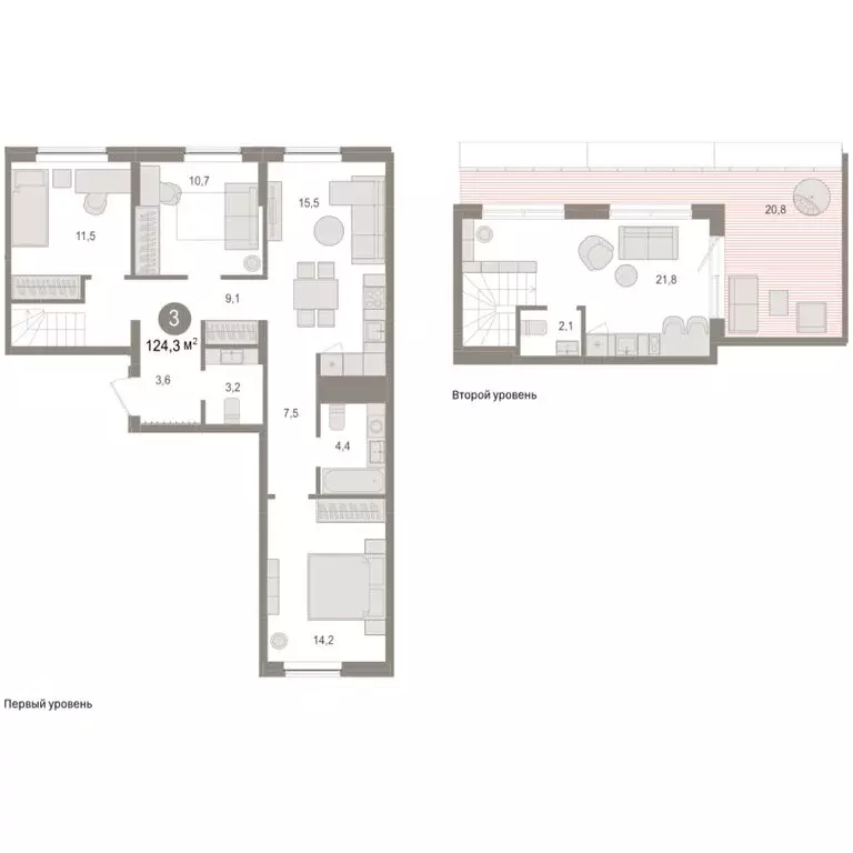 3-комнатная квартира: Новосибирский район, рабочий посёлок Краснообск, ... - Фото 2